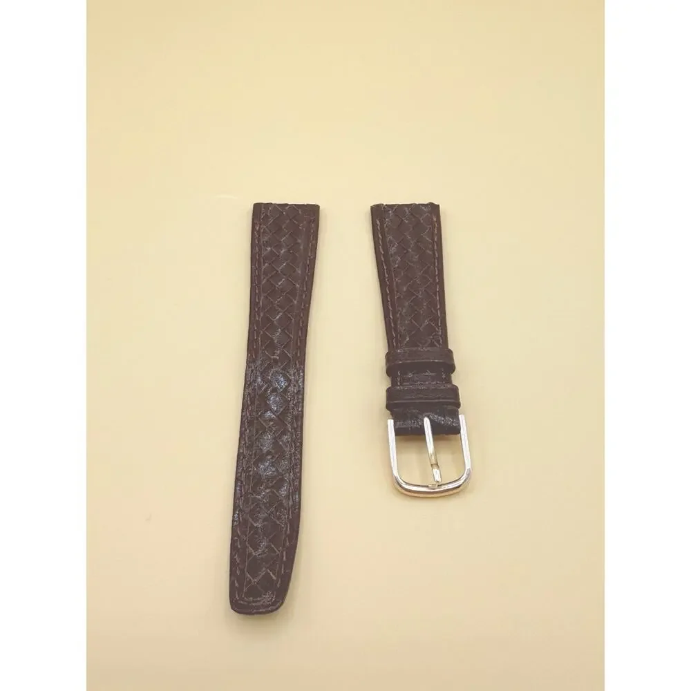 19mm KREISLER Braided Calfskin NOS Vintage Watch Band & Gold-Tone Buckle